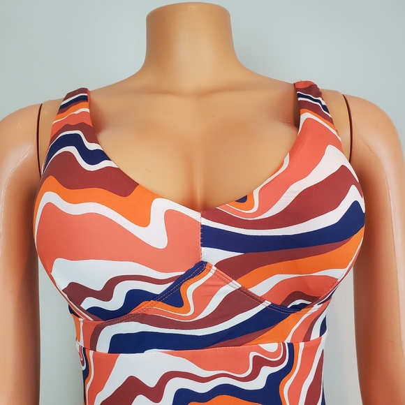 KNIX Deep V One Piece Swim Suit Heat Wave - Picture 5 of 9